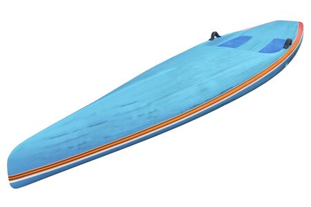 racing stand up paddleboard in brushed carbon layourt isolated on white with a clipping pathの写真素材