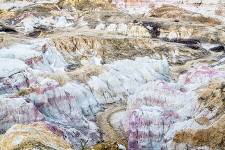 clay and sandstone erosion geological formations in Paint Mine Interpretive Park at Calhan near Colorado Springs, Coloradoの写真素材