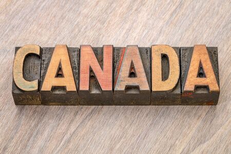Canada -  word abstract in vintage letterpress  wood typeの写真素材