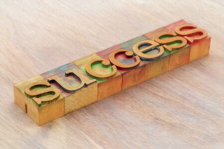 success word abstract in vintage letterpress wood type, a photo with digital painting effect