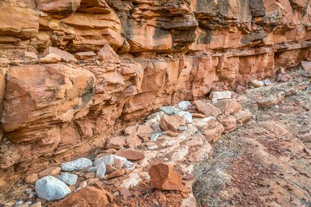 fallen rocks at canyon bottom - Ruby Wash,  Red Mountain Open Space in northern Colorado