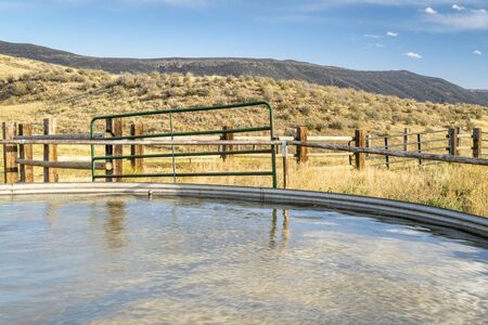 Cattle water tank at Colorado foothills - Red Mountain Open Space