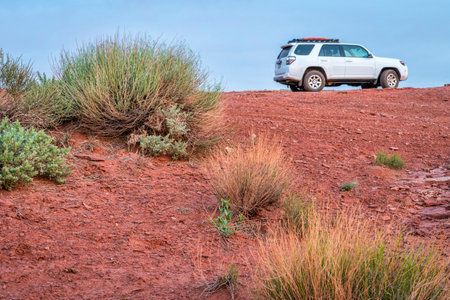 Moab , UT, USA - May 6, 2018:  Toyota 4runner SUV (2016 trail edition, stock vehicle without any off...