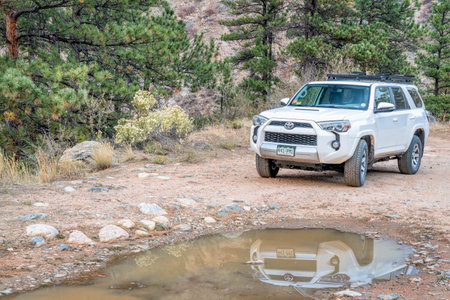 Fort Collins, CO, USA - October 22, 2018:  Toyota 4runner SUV (2016 trail edition, stock vehicle...