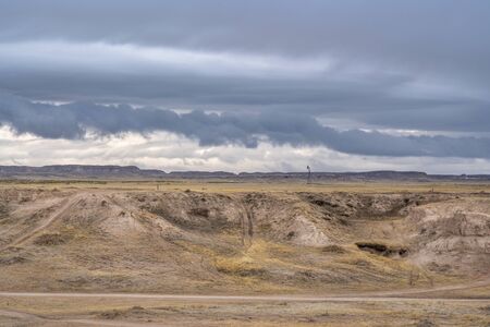 dark stormy clouds over prairie - Pawnee National Grassland in northern Colorado near Wyoming border...