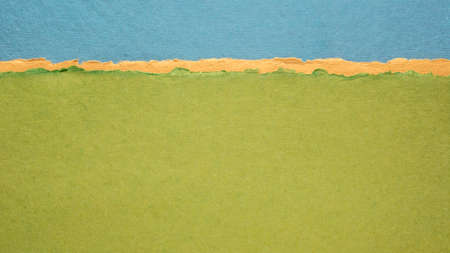 abstract landscape in blue and green pastel tones - a collection of handmade rag papers
