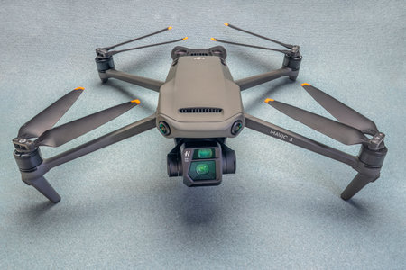 Fort Collins, CO, USA - November 20, 2021: Front end of the newest DJI, foldable consumer drone -...