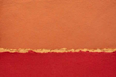 abstract landscape in orange and red - a collection of handmade rag papers, alert, warning or danger...
