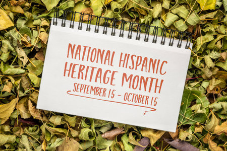 September 15 - October 15, National Hispanic Heritage Month - handwriting in a spiral notebook...