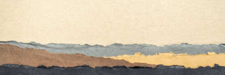 abstract landscape in earth pastel tones - a collection of handmade rag papers, web bannerの写真素材