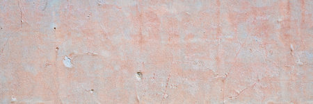 old plaster wall background and texture with holes and cracks, panoramic web banner