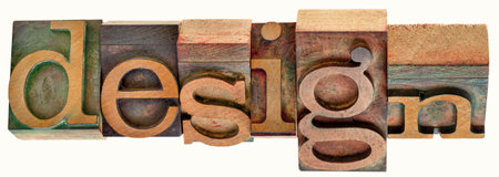 design - twisted word  in vintage wooden letterpress type blocks, stained by color ink, isolated on...