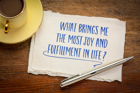 What brings me the most joy and fulfillment in life? A note on an art paper. Personal development...