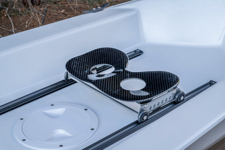 sliding seat of a coastal rowing shell - watersport conceptの写真素材