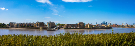 The Thames in London with skyline in panorama formatの写真素材