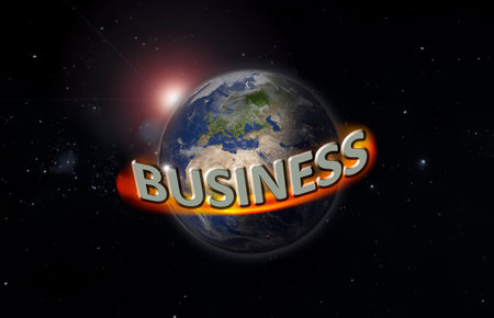 The lettering business is in orbit around the worldの写真素材