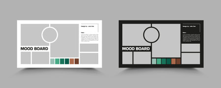 Minimal mood board layout template with clean and modern design. Perfect for showcasing visual...