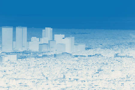 West Los Angeles, Century City, cityscape and Pacific Oceanの写真素材