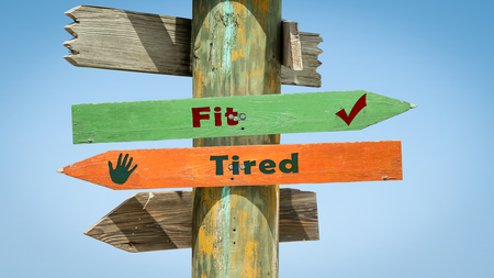 Street Sign Fit versus Tiredの写真素材