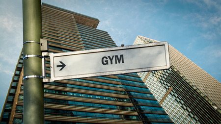 Street Sign to Gymの写真素材