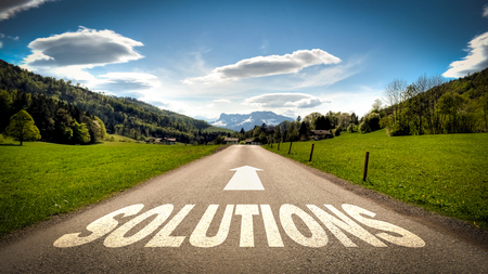 Street Sign to Solutionsの写真素材