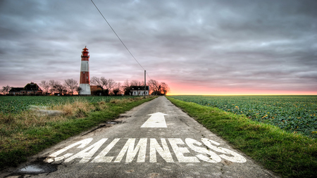 Street sign to Calmnessの写真素材