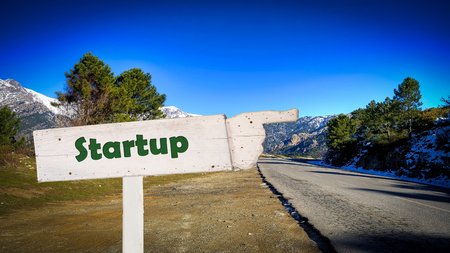 Street Sign to Startupの写真素材