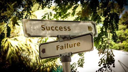 Street Sign Success versus Failureの写真素材