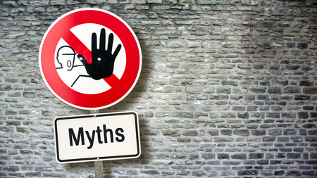 Street Sign Facts versus Mythsの写真素材