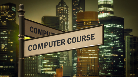 Street Sign COMPUTER COURSEの写真素材