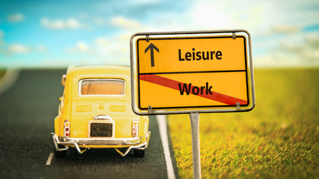 Street Sign to Leisureの写真素材