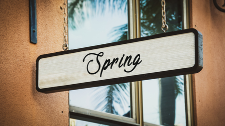 Street Sign to Springの写真素材