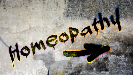 Street Graffiti to Homeopathyの写真素材