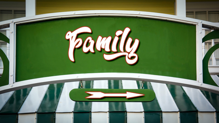 Street Sign to Familyの写真素材