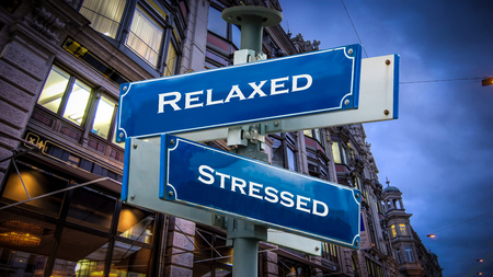 Street Sign Relaxed versus Stressedの写真素材