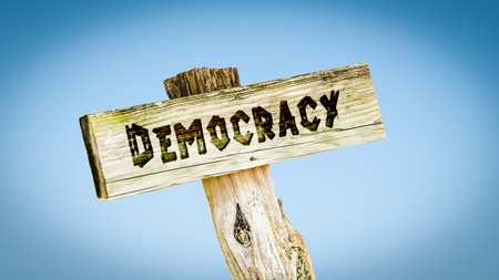 Street Sign to Democracyの写真素材