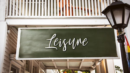 Street Sign to Leisureの写真素材