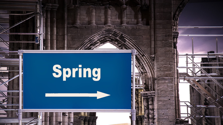 Street Sign to Springの写真素材