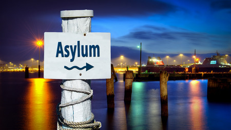 Street Sign to Asylumの写真素材