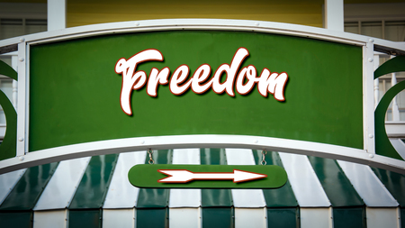 Street Sign to Freedomの写真素材