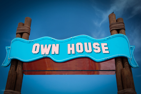 Street Sign to Own Houseの写真素材