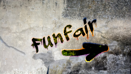 Street Graffiti to Funfairの写真素材