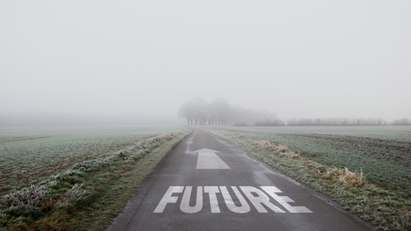 Street Sign to Futureの写真素材