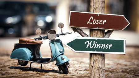 Street Sign Winner versus Loserの写真素材