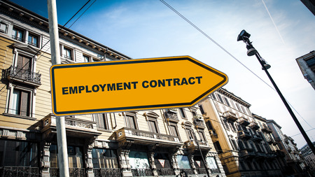 Street Sign the Direction Way to EMPLOYMENT CONTRACTの写真素材