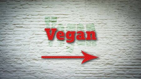 Street Sign the Direction Way to Veganの写真素材