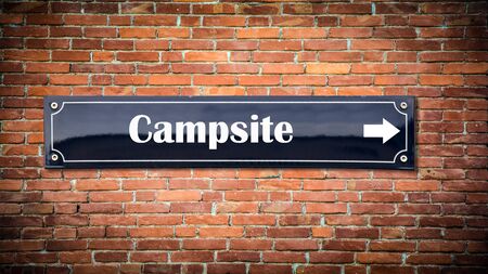 Street Sign the Direction Way to Campsiteの写真素材
