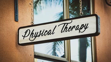 Street Sign the Direction Way to Physical Therapyの写真素材
