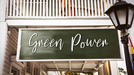 Street Sign the Direction Way to Green Powerの写真素材