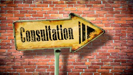 Street Sign the Direction Way to Consultationの写真素材